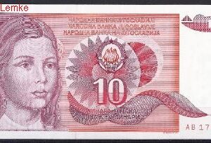 10 dinara  P103 1990  UNC