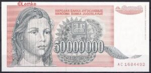 50 miljoen dinara  P123  1993  UNC