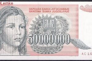 50 miljoen dinara  P123  1993  UNC