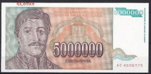 5.000.000 dinara  P132  1993  UNC