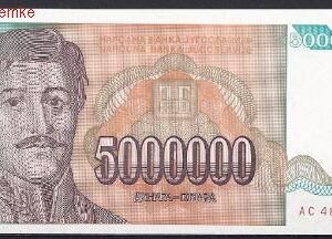 5.000.000 dinara  P132  1993  UNC