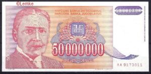 50 miljoen dinara  P133  1993  UNC
