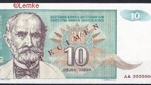 10 Dinare   P138 specimen  1994  UNC