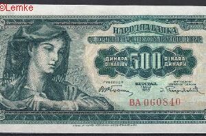 500 dinara  P70  1955  UNC