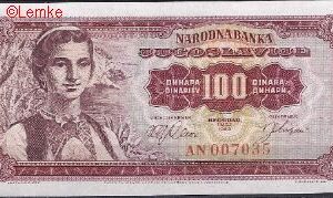 100 dinara 1963
