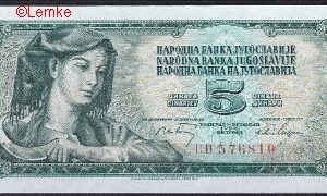 5 dinara  P77-a  1965  UNC