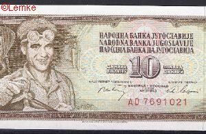 10 dinara   P82-c  1968  UNC