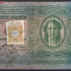 100 Kronen P9 met zegel 1919 Pr-