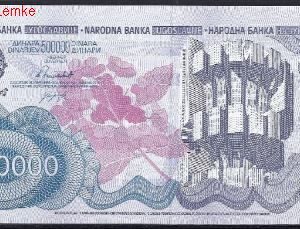 500.000 dinara  P98  1989  UNC