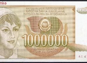 1.000.000 Dinara` P99 1989 UNC
