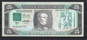 5 dollars 1989  P 19  UNC