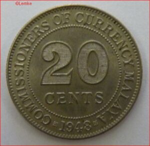 20 Cents 1943  KM 5a  UNC-