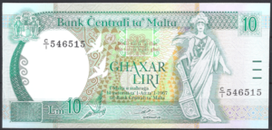 10 lire  P43-a  1989  UNC