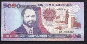 5.000 Meticais 16-6-1991  P 136  UNC