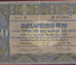 2 1/2 Gulden 1918 12-1a PR/XF-