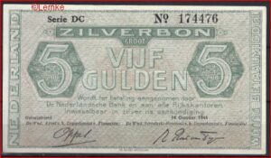 5 gulden 1944 22-1c UNC-