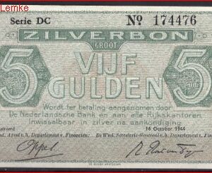 5 gulden 1944  22-1c  UNC-