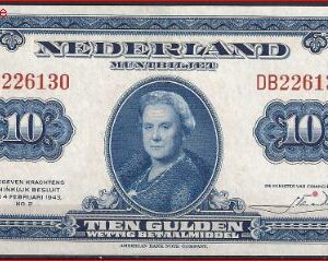 10 gulden  P44-1  1943  PR