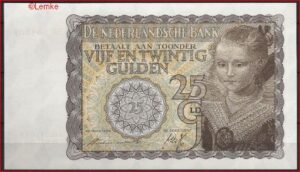25 gulden P77-1 1940 UNC-