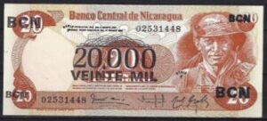 20.000 cordobas 1987  P 147  UNC
