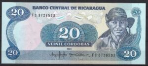 20 cordobas 1988  P 152  UNC