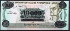 10.000 cordobas 1989  P 158  UNC