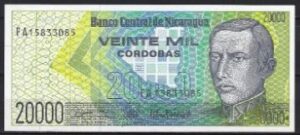 20.000 cordobas 1989  P 160  UNC