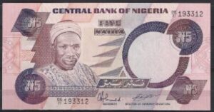 5 Naira 1984  P 24-d  UNC
