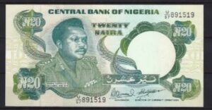 20 Naira 1984 P 26-e UNC