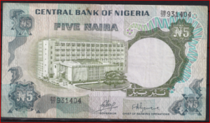 5 Naira 1973-78  P 16-a  FR+