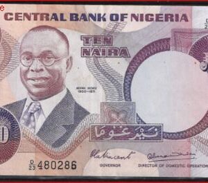 10 Naira 1979  P 21-a  PR/XF-