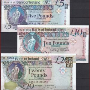 serie 5/10/20 pound  P83a/85a  2008  UNC