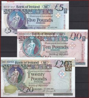 serie 5/10/20 pound  P83a/85a  2008  UNC