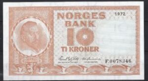 10 Kroner P31-F  1972  UNC