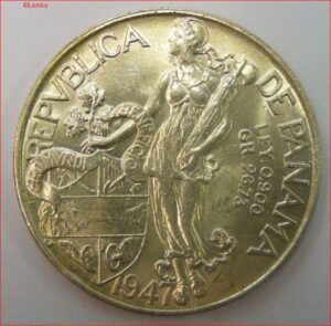 Un Balboa 1947  KM 13.1  UNC Zilver