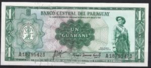 1 guarani 1963  P 193-a  UNC
