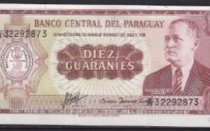 10 guaranies 1963  P 196-b  UNC