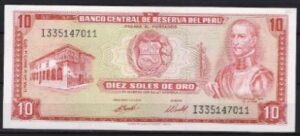 10 soles de oro 1973 P 100-c1 UNC