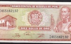 10 soles de oro Okt. 1975  P 106(1)  UNC