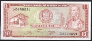 10 Soles de Oro Nov. 1976 P 112 UNC