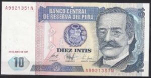 10 intis 1987 P 129 UNC