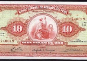 10 soles de oro 1965  P 88  UNC