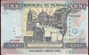 2000 piso  P189-a ( in folder )  1998  UNC