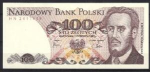 100 Zlotych  P143-d  1982  UNC