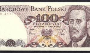 100 Zlotych  P143-d  1982  UNC