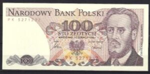 100 Zloty   P143-e  1986  UNC