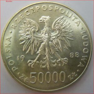 KM Y180  50.000 Zloty 1988  FDC