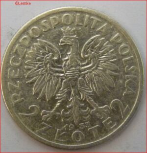 KM Y20  2 zloty 1933  zilver