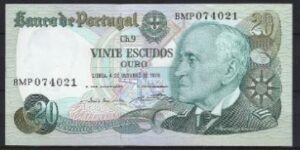 20 Escudos  P176-B  1978  UNC
