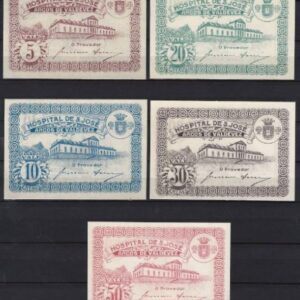 5/50 centavos (5x) San Jose Hospital 1920/1930 UNC